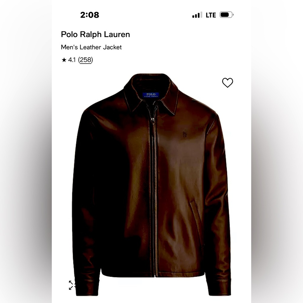 Xl Ralph Lauren Brown lambskin jacket